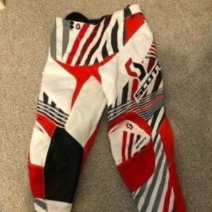 SCOTT RACING 250 SERIES MOTOCROSS PANTS WHITE-BLACK-RED ADULT SIZE 28